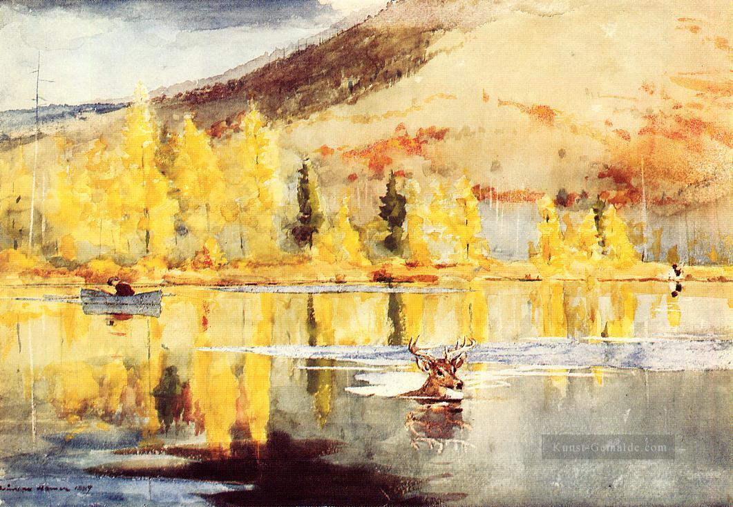 Ein Oktober Tag Winslow Homer Aquarelle Ölgemälde